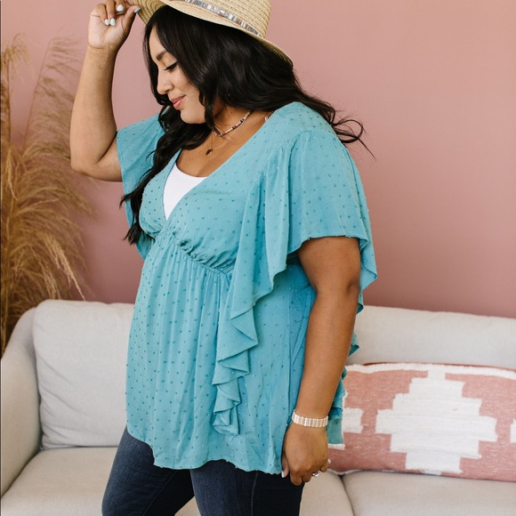Fly Away Home Blouse in Dusty Teal - Picture 7 of 10